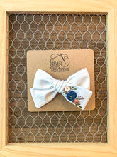 Load image into Gallery viewer, JL Blue Floral Bow