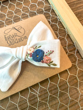 Load image into Gallery viewer, JL Blue Floral Bow
