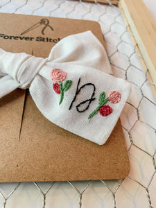 Floral Initial Bow