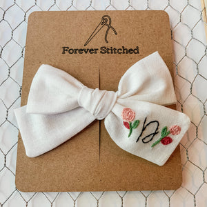 Floral Initial Bow